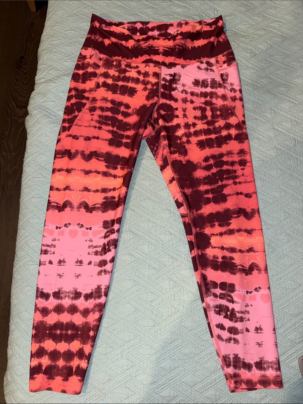 Tie-Dye Pink & Red Active Leggings